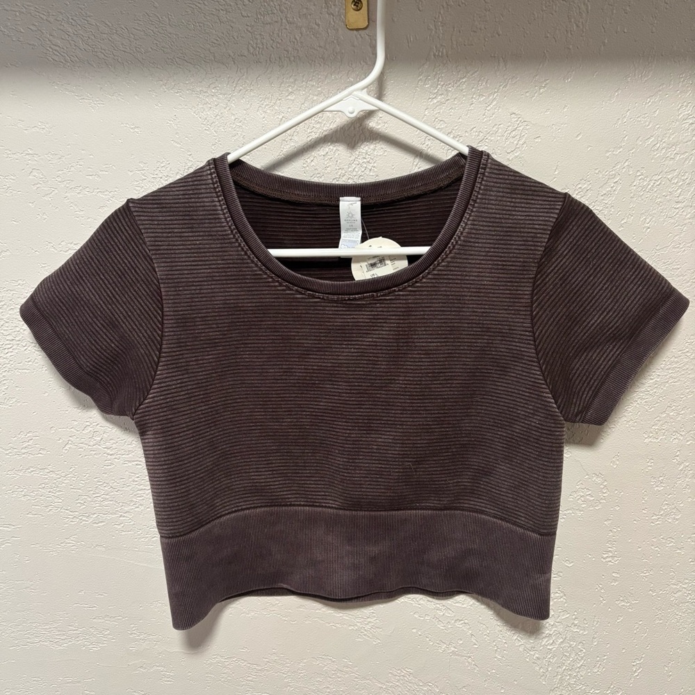 NWT 🤎 aerie offline brown ribbed tee